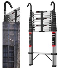 5M Stainless Steel Ladder Telescopic Heavy Duty Multi-Purpose Extendable NEW UK