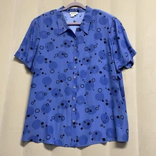 Vintage Due Per Due Women’s Button Front Shirt Blouse Size 22 100% Silk 1980s