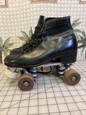 Vtg Sure-Grip Super-X 5 Roller Quad Skates Original Clay Wheels Womens Size 9