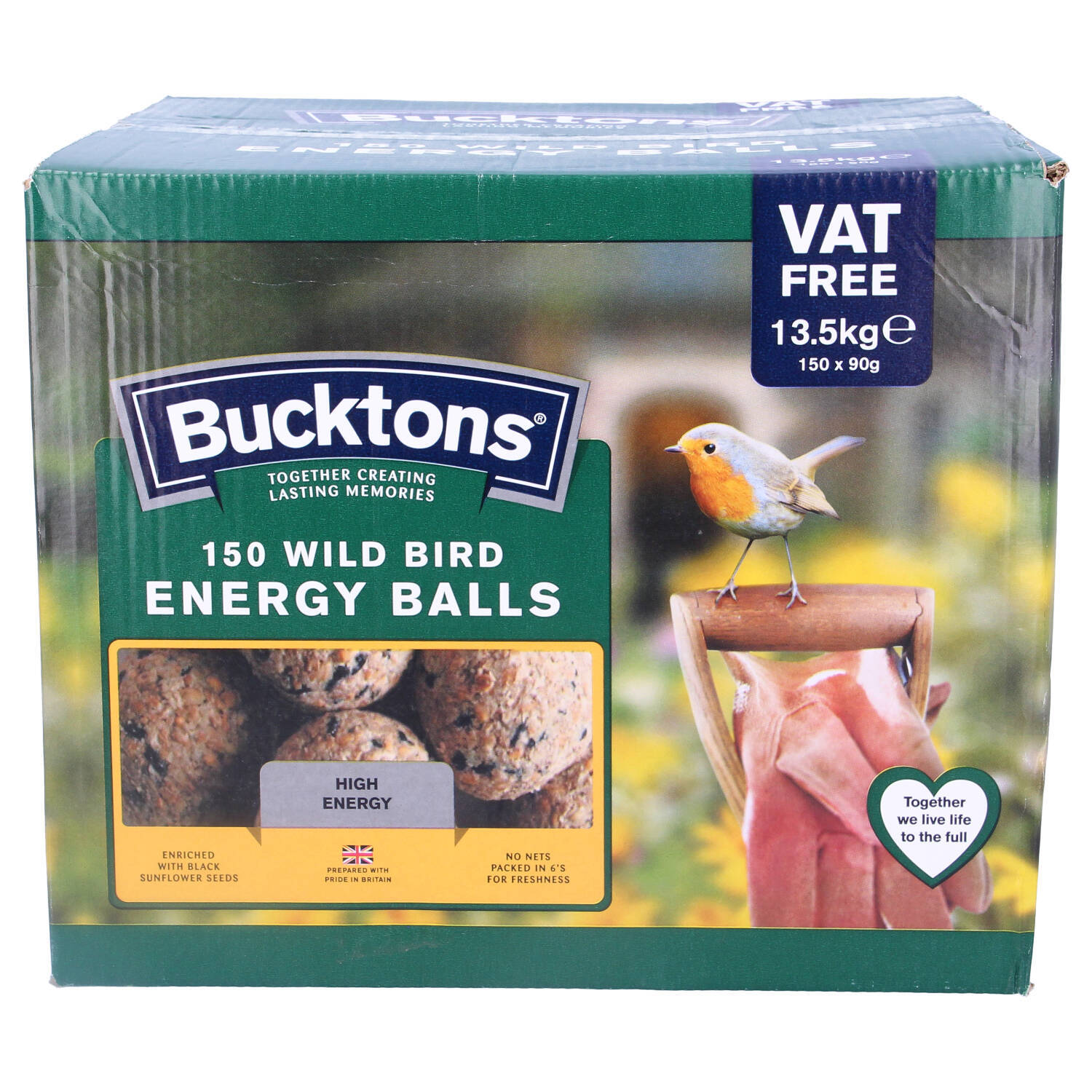 Bucktons 150 Wild Bird Energy Balls 13.5kg Fat Sunflower Seeds Food