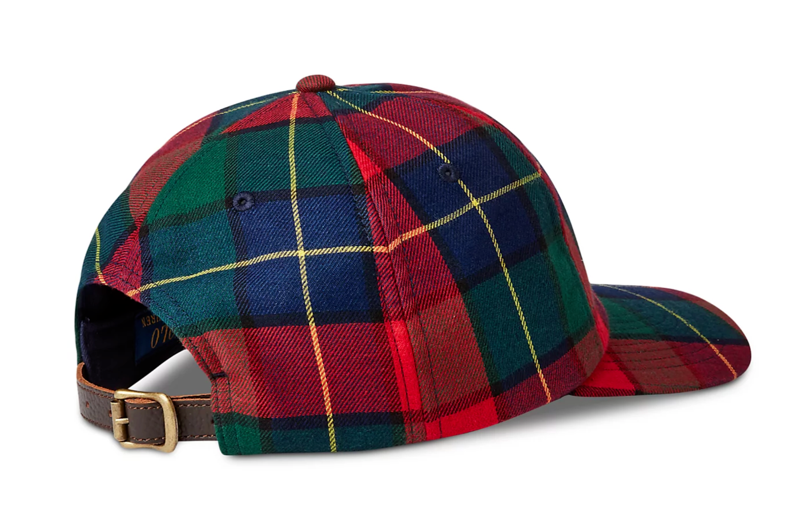 Cappello Berretto Palla Baseball Polo Ralph Lauren Multicolore Plaid TRIPLE PONY Cotone Nuovo con etichette
