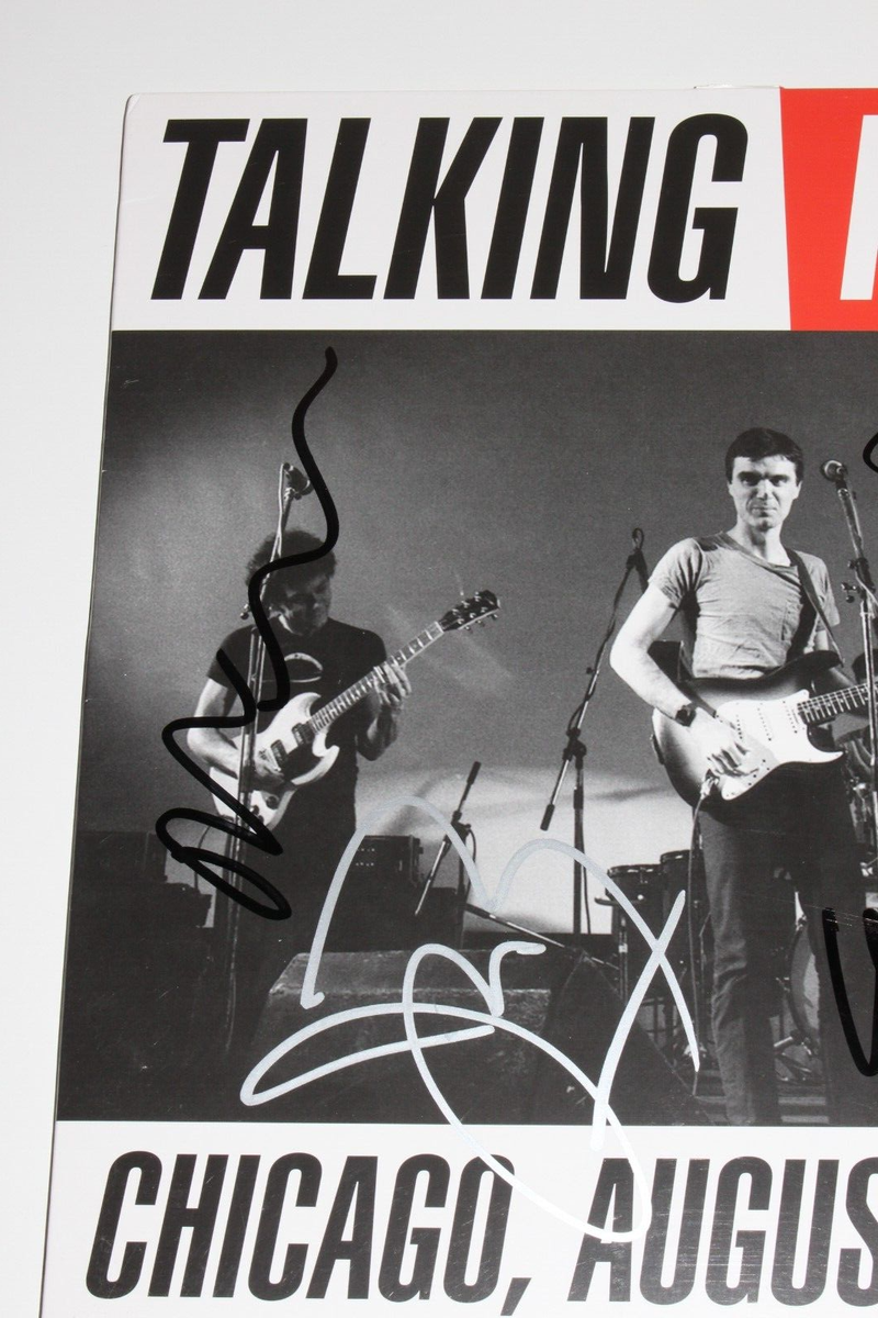TALKING HEADS BAND SIGNED CHICAGO LIVE 1978 ALBUM VINYL RECORD