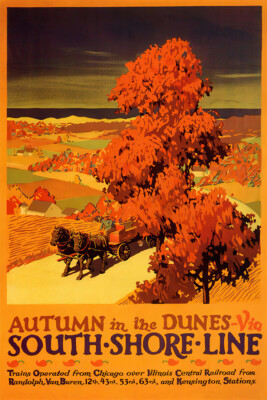 Autumn in The Dunes Fall Foliage Travel Sea Trees Wall Poster - POSTER 20x30