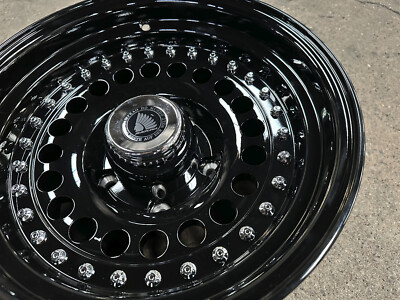 New 15x8.5J Daytona Classic Design 5x139.7 offset -15 Wheel Black 