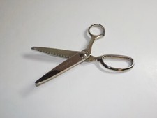 Vintage Gingher Pinking Shears Chrome Scissors Brazil