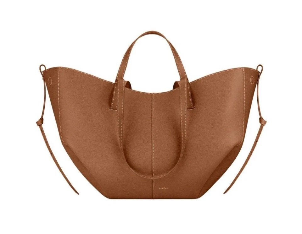 Polene Camel Big Size Leather Bag 42cm×8.5cm×25cm and 53cm×10.5cm×32cm