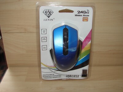 JX JIEXIN WIRELESS OPTICALE MOUSE 2.4 GHZ BLAU/SCHWARZ USB 2.0/3.0  IN ORI VERP.