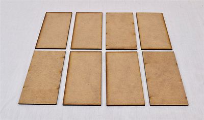 50mm x 100mm MDF Miniature Bases x 8 by WWS   Model Figures Wargames