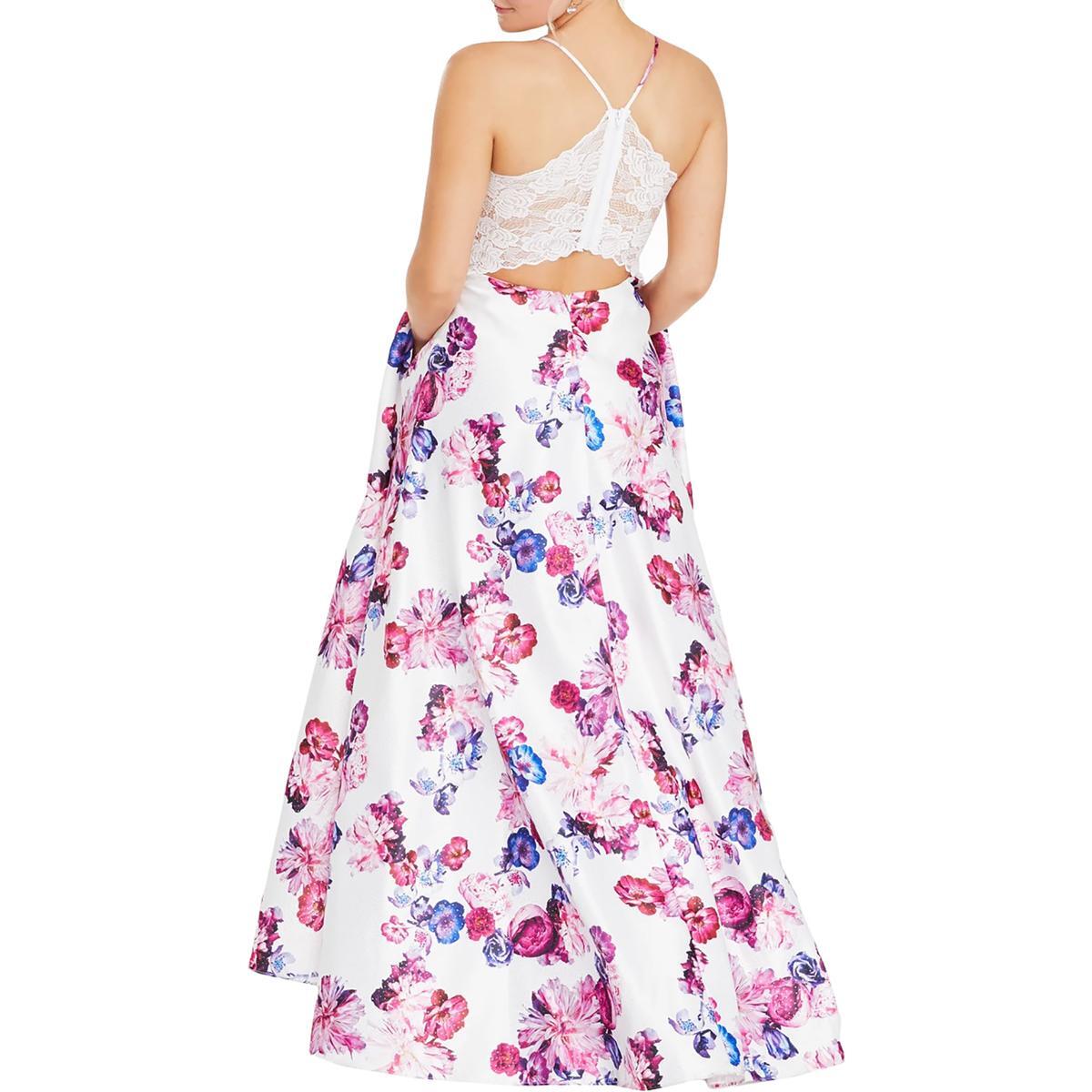 Женское вечернее платье City Studio с белым цветочным кружевом для юниорок 7 BHFO 0287