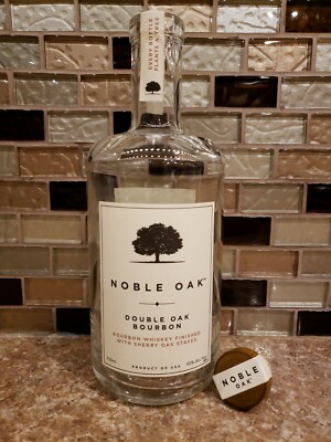 Noble Oak Double Oak Bourbon Empty Whiskey Bottle 750 ML Crafts Collectors
