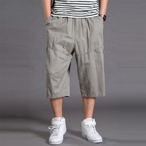 Baumwolle Herren Cargo Shorts Hose Baggy Hose Sommer Locker Oversize Freizeit Gr. - Bild 3 von 29