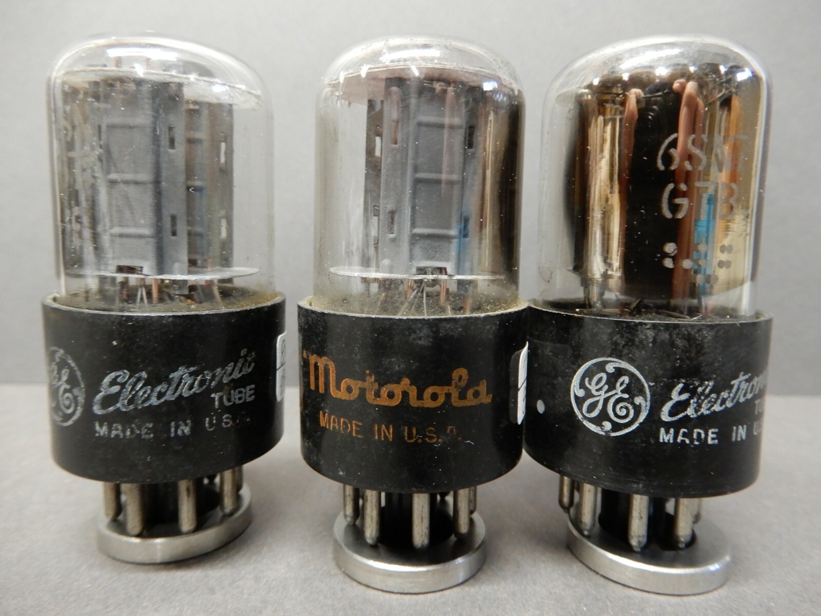 Ge Set of Three 6SN7 Vacuum Tubes Parallel Gray Plates 80/84% 73/84% 84 ...