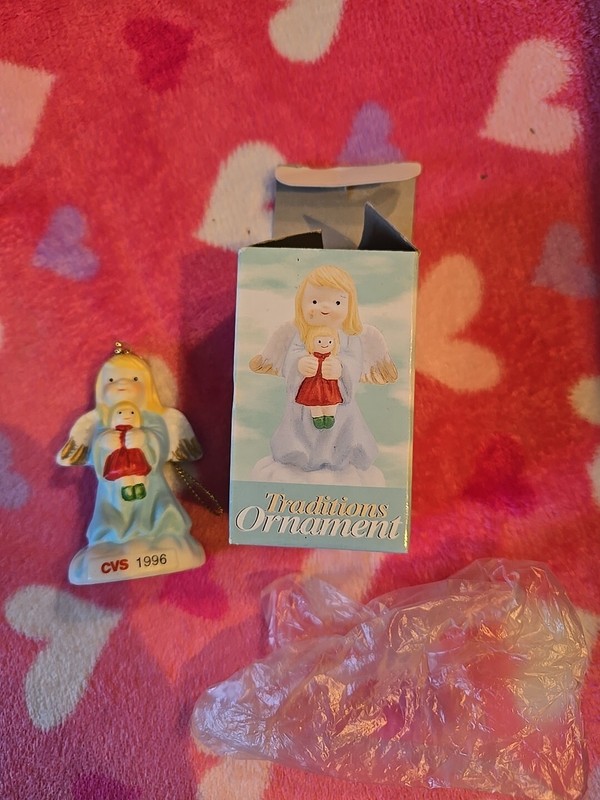 1996 * CVS Christmas Ornament ~  Angel w/Doll ~ w/Box