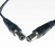 DC Power Cable, 12 IN (25.4 CM) Male to Male ID 2.1mm OD 5.5mm 20 AWG, 10 / PACK