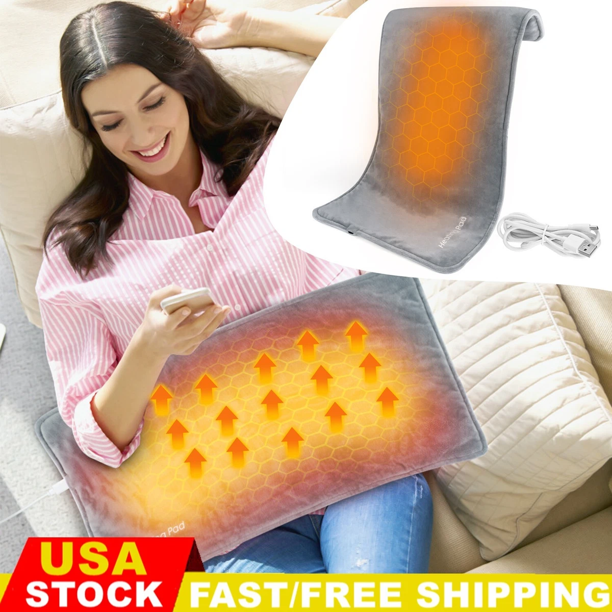 Electric Heating Pad Relieve Shoulders Back Pain Muscle Relief