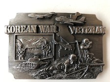 Korean War Veteran Belt Buckle 1990 Siskiyou Buckle Co Ashland Oregon