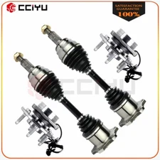 4 PCS Front Wheel Bearing+Hub+CV Axle Shaft Right or Left For Cadillac Escalade