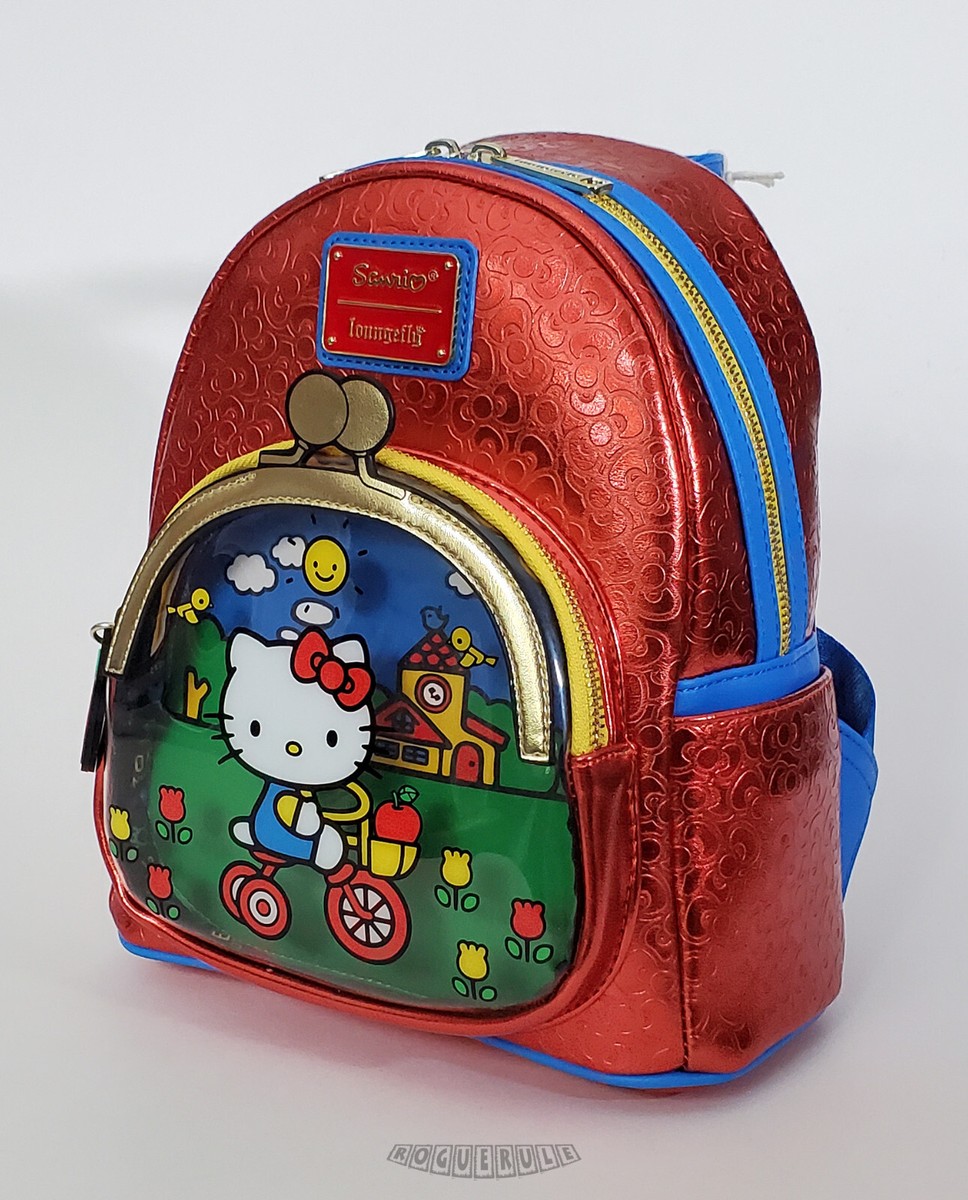 Loungefly Hello Kitty Red and Blue Backpack 50th Anniversary Backpack and wallet The Ultimate Loungefly Hello Kitty 50th Anniversary Collection main image 2