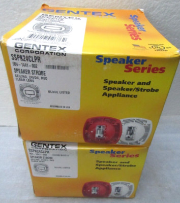 [2] x Gentex SSPK24CLPR Selectable Candela Ceiling Mount Speaker/Strobe [CTH]