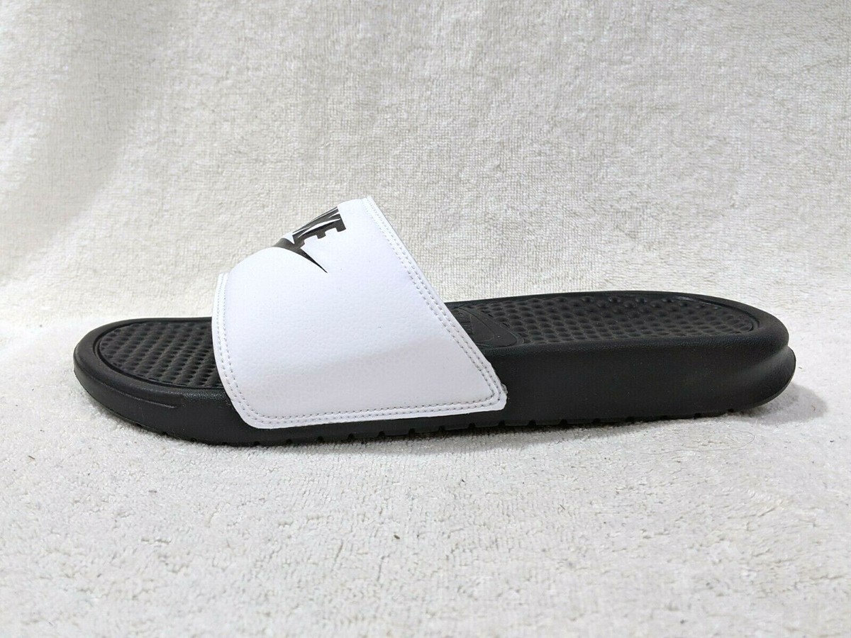 NWT Nike Men\'s Benassi JDI Slides Sport Sandal, White/Black-Sz 9 Nike Benassi JDI Slides Men size 7 7 (40) New | Mercari main image 3