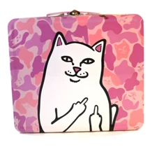 RARE RIPNDIP Lord Nermal Nerm Pink Camo Case Lunchbox Metal Tin Case Box Cat