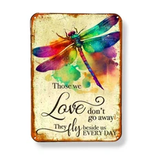 Dragonfly Quote Art Print Magnet Sublimated Grief Condolences Gift 3" x 4"