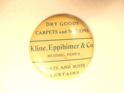 vintage advertising mirror: Kline, Eppihimer & Co. dry goods, Reading, PA