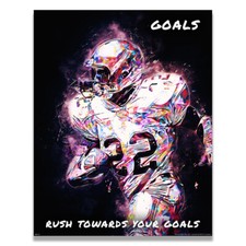 Goals Football Motivational Poster Art Print Boys Kids Room Wall Decor Success