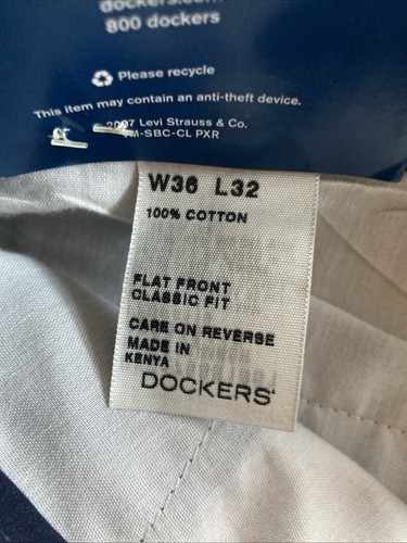 NWT DOCKERS ORIGINAL KHAKI MEN'S PANTS FLAT FRONT CLASSIC FIT BLUE 36 x 32 - Picture 5 of 5