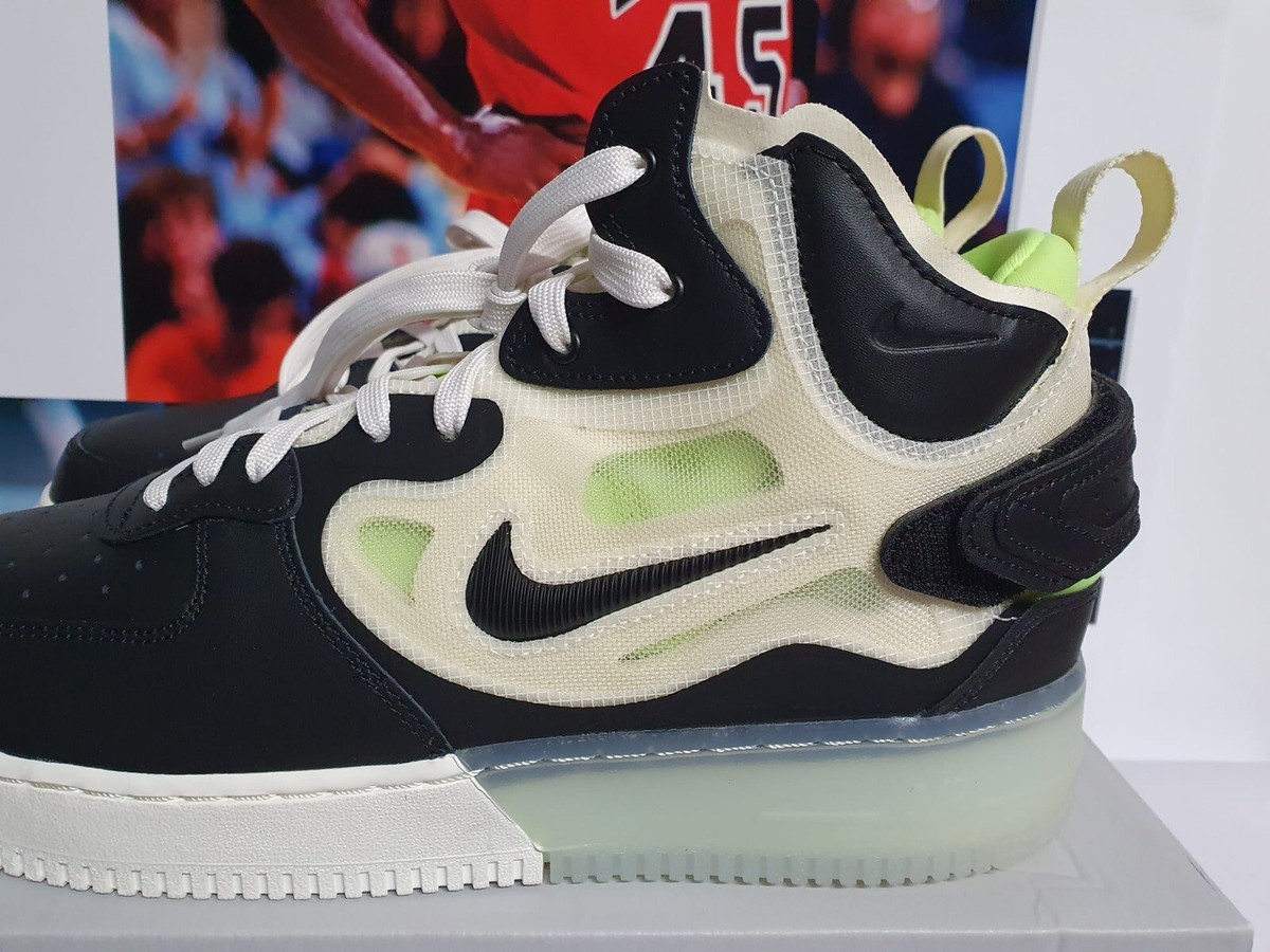 Nike AIR FORCE 1 Mid React Black Neon Men's UK 10 EUR 45 (DQ1872