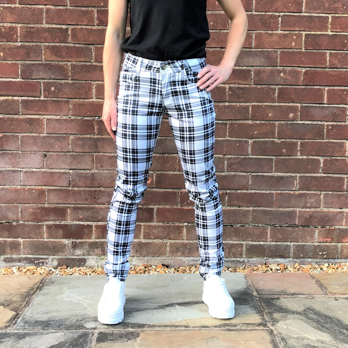 Update 222+ skinny check trousers