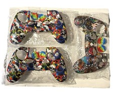 PS4 Controller Anti-Slip Silicone Cover Case Set of 3 Sugar Skulls Purple Tattoo