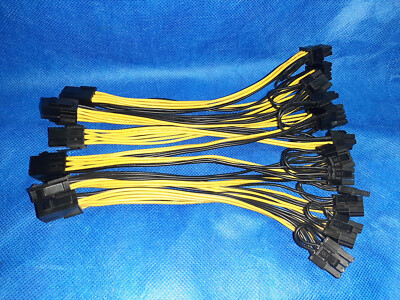 (6) PCIE 6 pin Female to Dual PCI-E 8 pin (6+2) Male GPU Power Cable Splitter