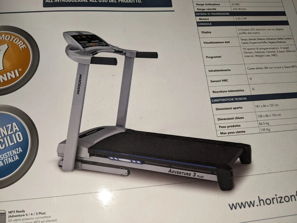 Tapis Roulant Horizon ,Nuovo ,Mai Usato ,Solo Acceso  - Immagine 4 di 4