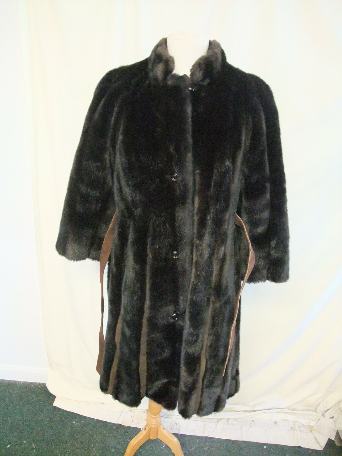 ALTRA Cappotto da donna Tissavel France taglia S marrone pelliccia sintetica & finta pelle scamosciata vintage 2360