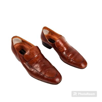 Vintage Bruno Magli Vero Cuoio Mens Brown Leather Loafers Size 8.5 Raging Penny Cognac Burnished – Bruno Magli main image 3
