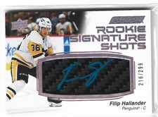 FILIP HALLANDER  2023-24  ENGRAINED ROOKIE SIGNATURE SHOTS AUTO 216/299