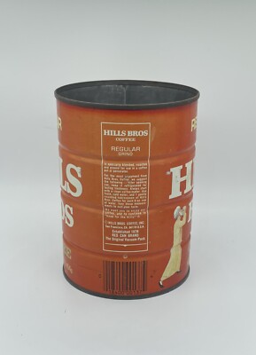 Vintage 16-oz Hills Bros Coffee Tin Can in Red - Circa 1965 | eBay