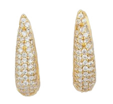 3.05ct Natural Round Diamond 14k BIS Hallmarked Yellow Gold Hoops Earrings