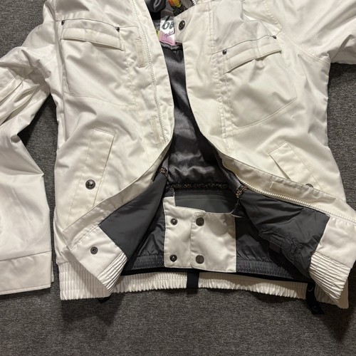 Burton Snowboarding Jacket Womens Medium White Cool Flavors Dryride Hooded Coat - Picture 19 of 20