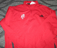 Louisville Cardinals Adidas Basketball Team Issued 1/4 zip pullover Dunk Bird L