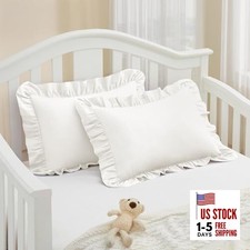 Cotton Toddler Pillowcase 13"x18" Set of 2, Soft Toddler 13"x18" White