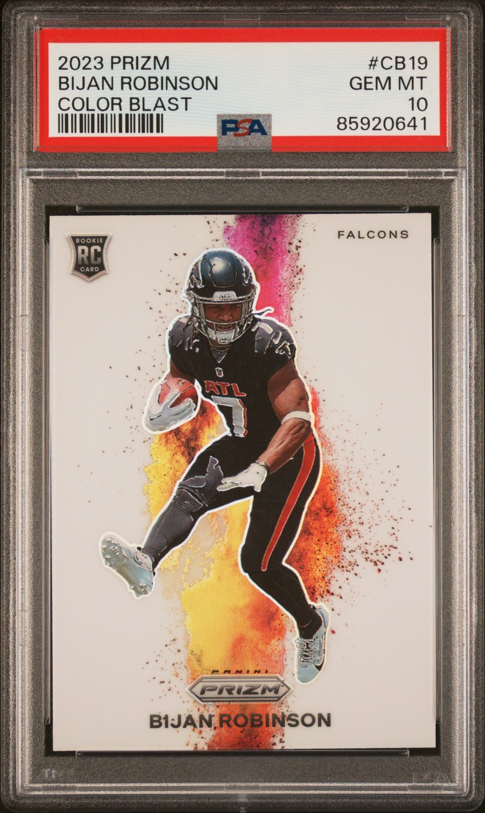 2023 Prizm Bijan Robinson Color Blast RC - PSA 10