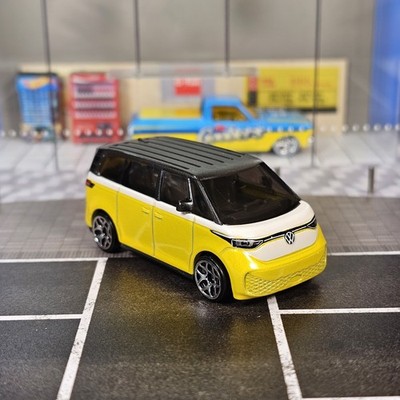 2023 Hot Wheels VW Volkswagen ID. Buzz Yellow/White Green Speed 1/64 Van Bus New