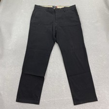 Dockers Pants Mens 36x29 Black Khaki Slim Fit Flat Front