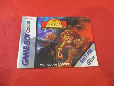 The Lion King Simba's Mighty Adventure Game Boy Color Instruction Manual Booklet