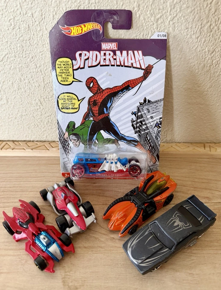 Lot Hot Wheels Marvel DC Comics Diecast Batman Superman Spider Man - Image 3 of 4