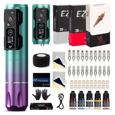 EZ P2S PRO Wireless Cartridge Tattoo Machine Pen Brushless Motor 1800mAh Kits