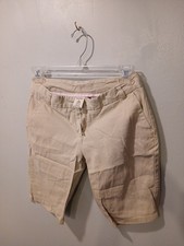 Girls Khaki Chino Shorts Adjustable Waist Size 16 slim