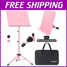 Pink Sheet Music Stand with Carrying Bag
